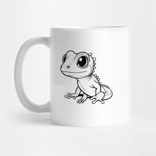 Cute Baby Gecko Animal Outline Mug